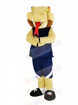 The Cobra Snake with Blue Sportswear Mascot Costume Animal