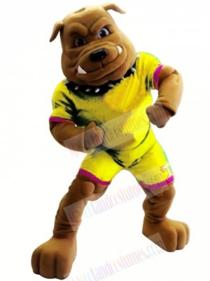 Bulldog with Yellow Coat Mascot Costume Animal