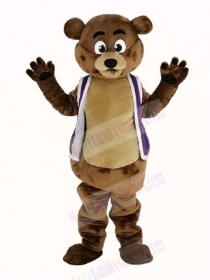 Bob Bear in Purple Vest Mascot Costume Animal