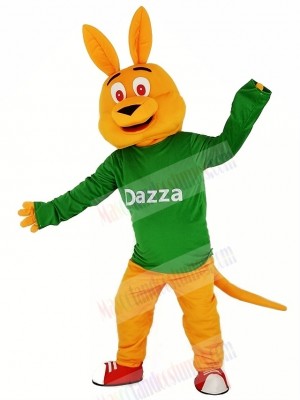 Orange Kangaroo with Long Sleeve Mascot Costume Cartoon