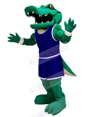 Power Alligator with Navy Blue Uniform Mascot Costume Animal