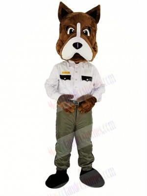 Cool Brown Police Dog Mascot Costume