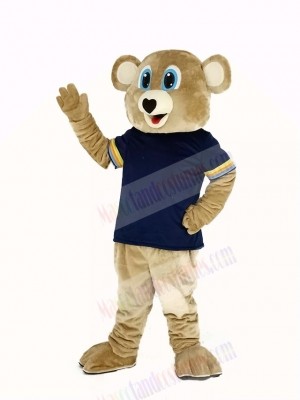 Brown Bear with Black T-Shirt Mascot Costume
