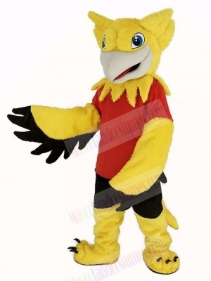 Yellow Gryphon with Red T-shirt Mascot Costume Animal