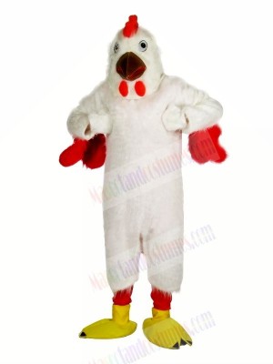 Strong White Chicken Mascot Costumes Cartoon