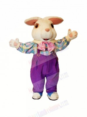 White Furry Easter Bunny Mascot Costumes Cartoon