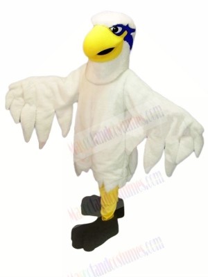 White Lightweight Hawk Mascot Costume Cartoon	
