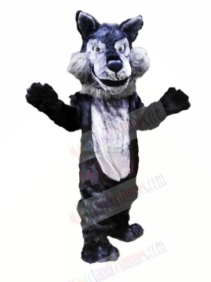 Plush Grey Wolf Mascot Costumes Cartoon