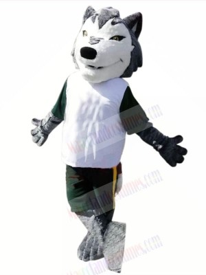 Sport Wolf with Small Eyes Mascot Costumes Cartoon