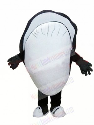 Black Clam Seafood Mascot Costume Cartoon