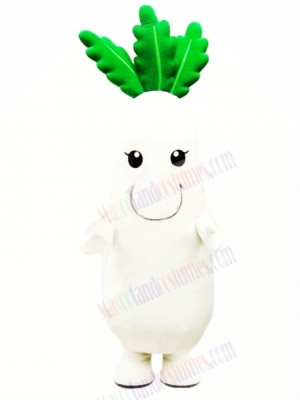 White Radish Vegetable Mascot Costume Cartoon