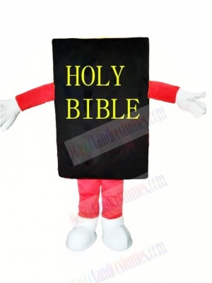 Black Bible Mascot Costume Cartoon	