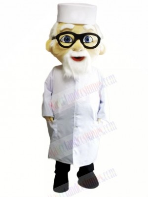 Old Doctor with Glasses Mascot Costume People