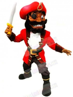 High Quality Pirate with Red Coat Mascot Costume People