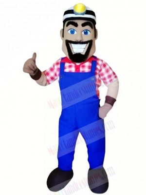 High Quality Smiling Miner Mascot Costume People	