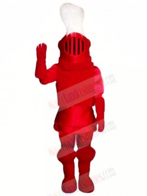 Fashion Red Knight Mascot Costume People