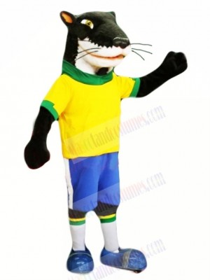 Ferret Mink with Yellow T-shirt Mascot Costume Cartoon