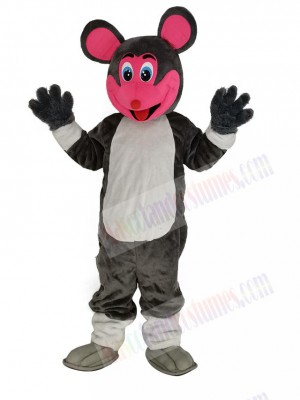 Smiling Mouse with Red Face Mascot Costume