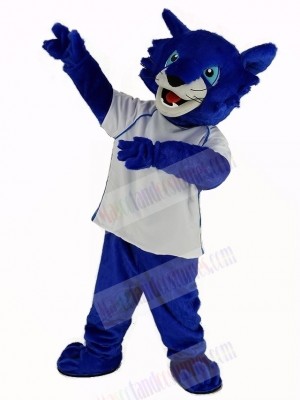 Blue Bobcats with White Shirt Mascot Costume Animal