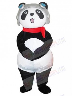 Pilot Panda mascot costume