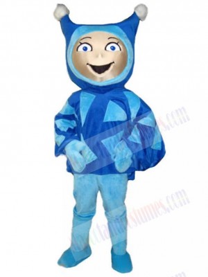 Happy Blue Elf Mascot Costume Cartoon