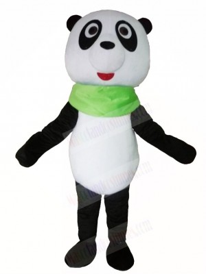 Panda with Green Triangular Mascot Costumes Animal 