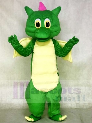 Green Dragon with Yellow Wings Mascot Costumes