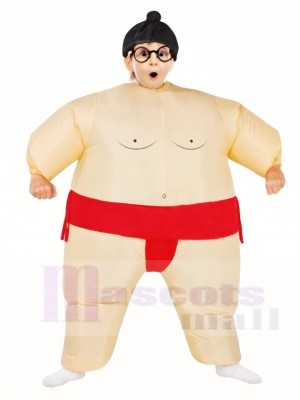 Red Japanese Fat Man Sumo Inflatable Halloween Christmas Costumes for Kids