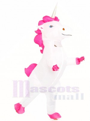 White Unicorn Inflatable Halloween Christmas Costumes for Adults