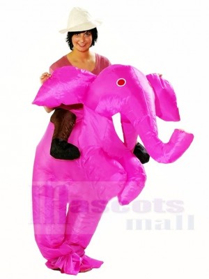 Carry me Ride On Pink Elephant Inflatable Halloween Christmas Costumes for Adults