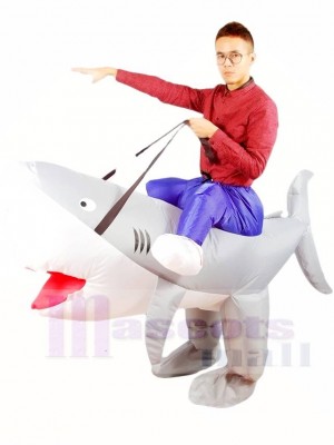 Ride on Shark Inflatable Halloween Xmas Costumes for Adults