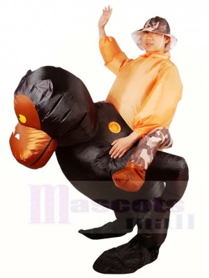 Ride on Gorilla Monkey Orangutan Gibbon Chimp Inflatable Halloween Xmas Costumes for Adults