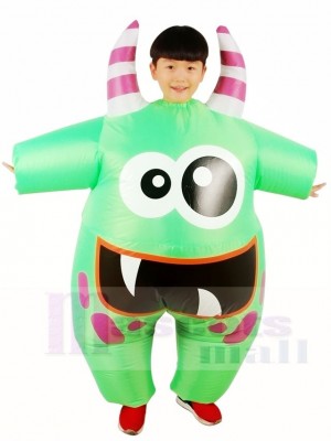 Big Mouth Green Monster Inflatable Halloween Xmas Costumes for Kids