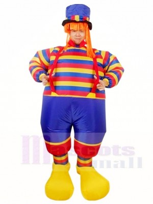 Clown with Stripes Inflatable Halloween Christmas Holiday Costumes for Adults