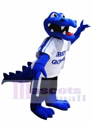 Royal Blue Crocodile Mascot Costume Alligator Mascot Costumes with White Shirt