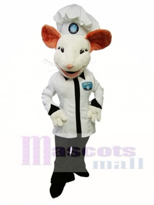 Alpina Mouse Mascot Costume White Mouse Cook Mascot Costume