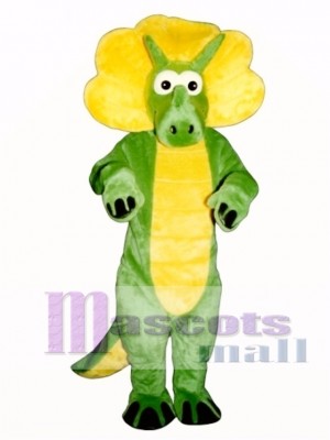 Green Triceratops Mascot Costume