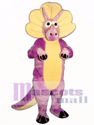 Purple Triceratops Mascot Costume