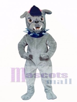 Cute Bulldog with Collar & Hat Mascot Costume
