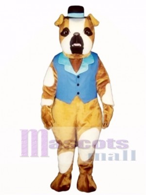 Cute Pug Dog with Hat & Vest Mascot Costume