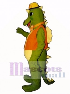 Smokey Dragon with Vest, Hat & Tie Mascot Costume