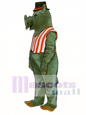 R.I. Nocerous Rhino with Vest & Hat Mascot Costume