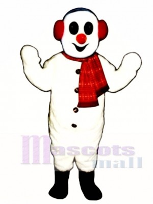 Snowman with Earmuffs & Scarf Mascot Costume