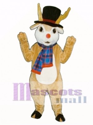 Cute Danny Deer with Hat & Scarf Mascot Costume