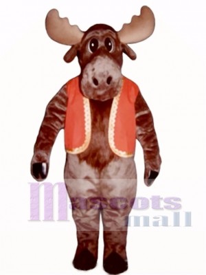Milton Moose with Christmas Vest Mascot Costume