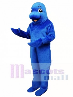 Cute Blue Fish Mascot Costume