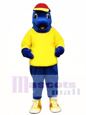 Cute Blue Fish with Shirt & Hat Mascot Costume