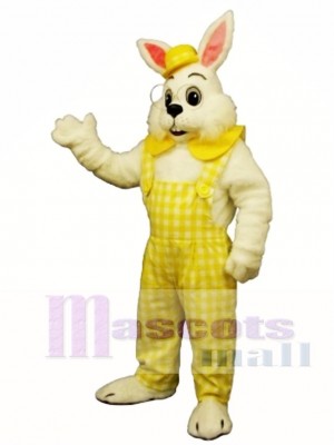 Easter Eggbert Bunny Rabbit with Yellow Cloths Mascot Costume