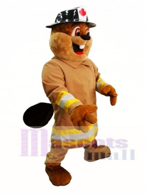 Beaver in Hat Mascot Costume Burny Beaver Mascot Costumes