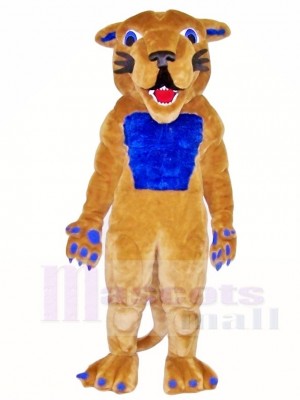 Cougar Mascot Costumes with Blue Muscle Animal 